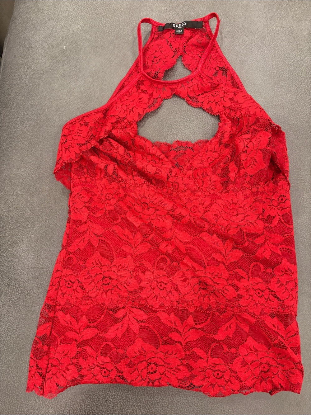 Guess Red Lace Halter Camisole